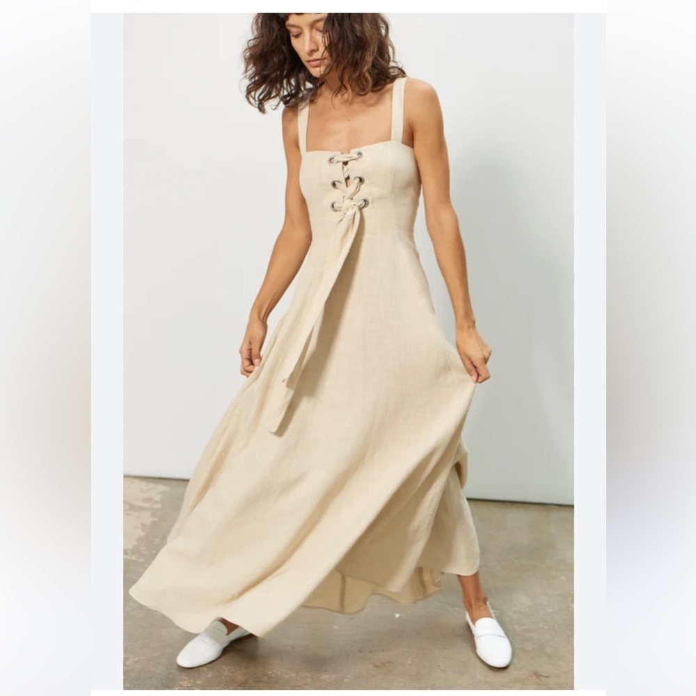 Mara Hoffman Mei Dress in Beige Hemp